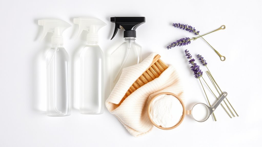 gather cleaning supplies safely