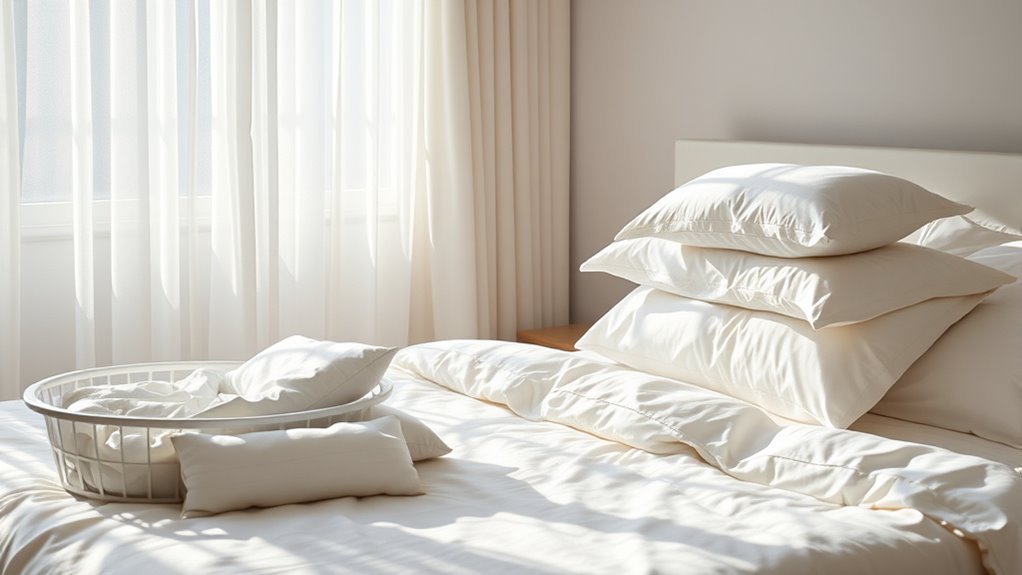 wash bedding to minimize allergens