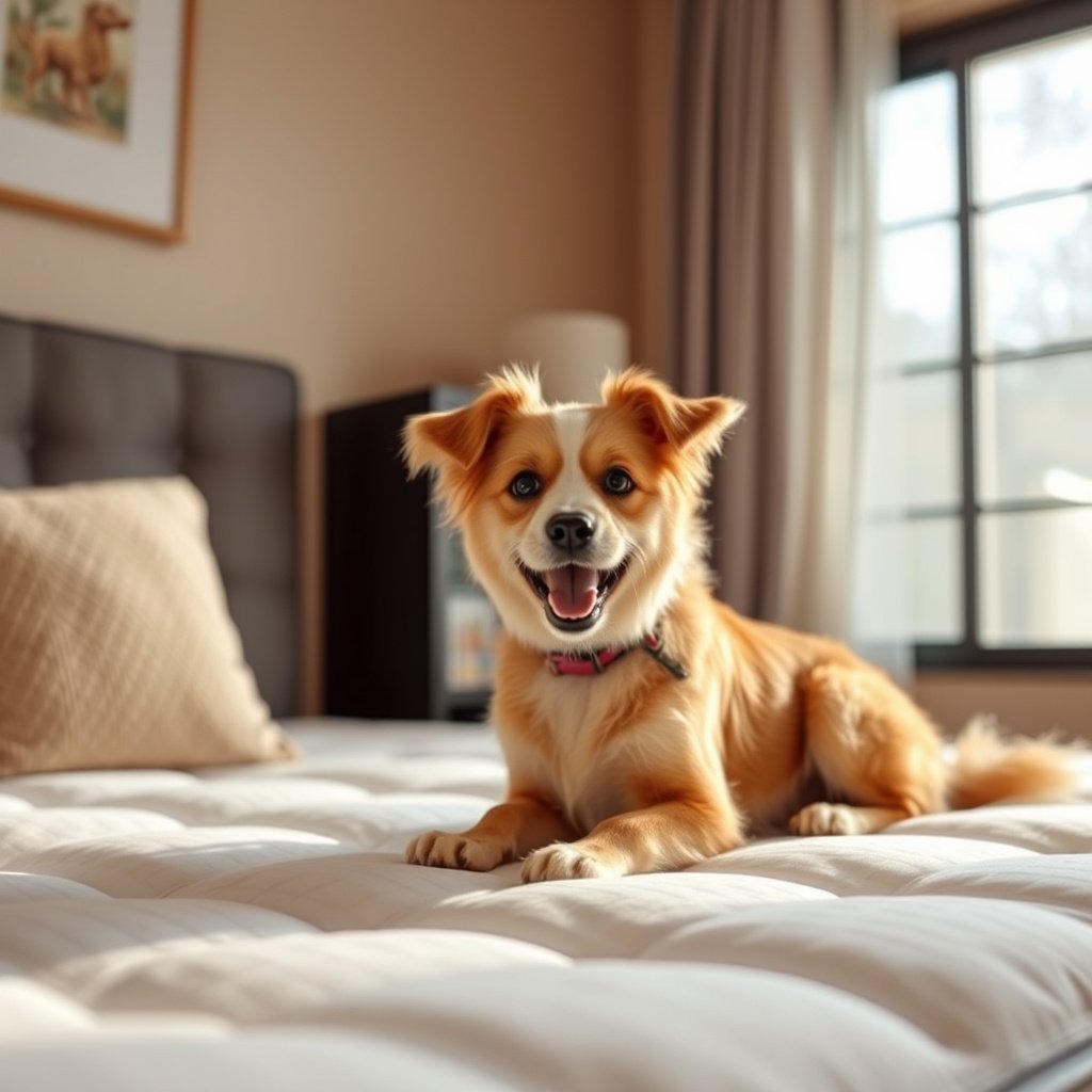 An allergen-proof mattress protector displayed on a cotton mattress to prevent pet dander.