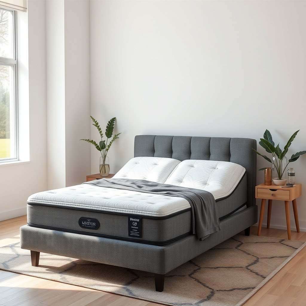 Adjustable mattress showcasing airflow design and low-irritant materials for side sleepers with asthma