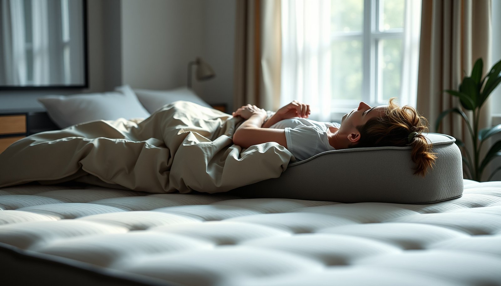 A comfortable latex mattress ideal for back sleepers with fibromyalgia, showcasing its supportive features.
