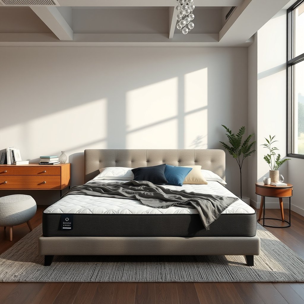Image showing a side sleeper on a firm mattress, emphasizing support without pressure buildup.