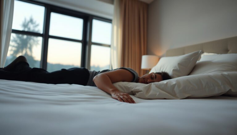 A person selecting a firm mattress suitable for stomach sleepers with allergies