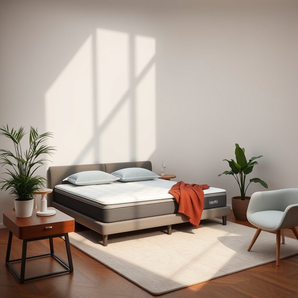 A firm mattress suitable for back sleepers with neck pain, highlighting the importance of firmness level.
