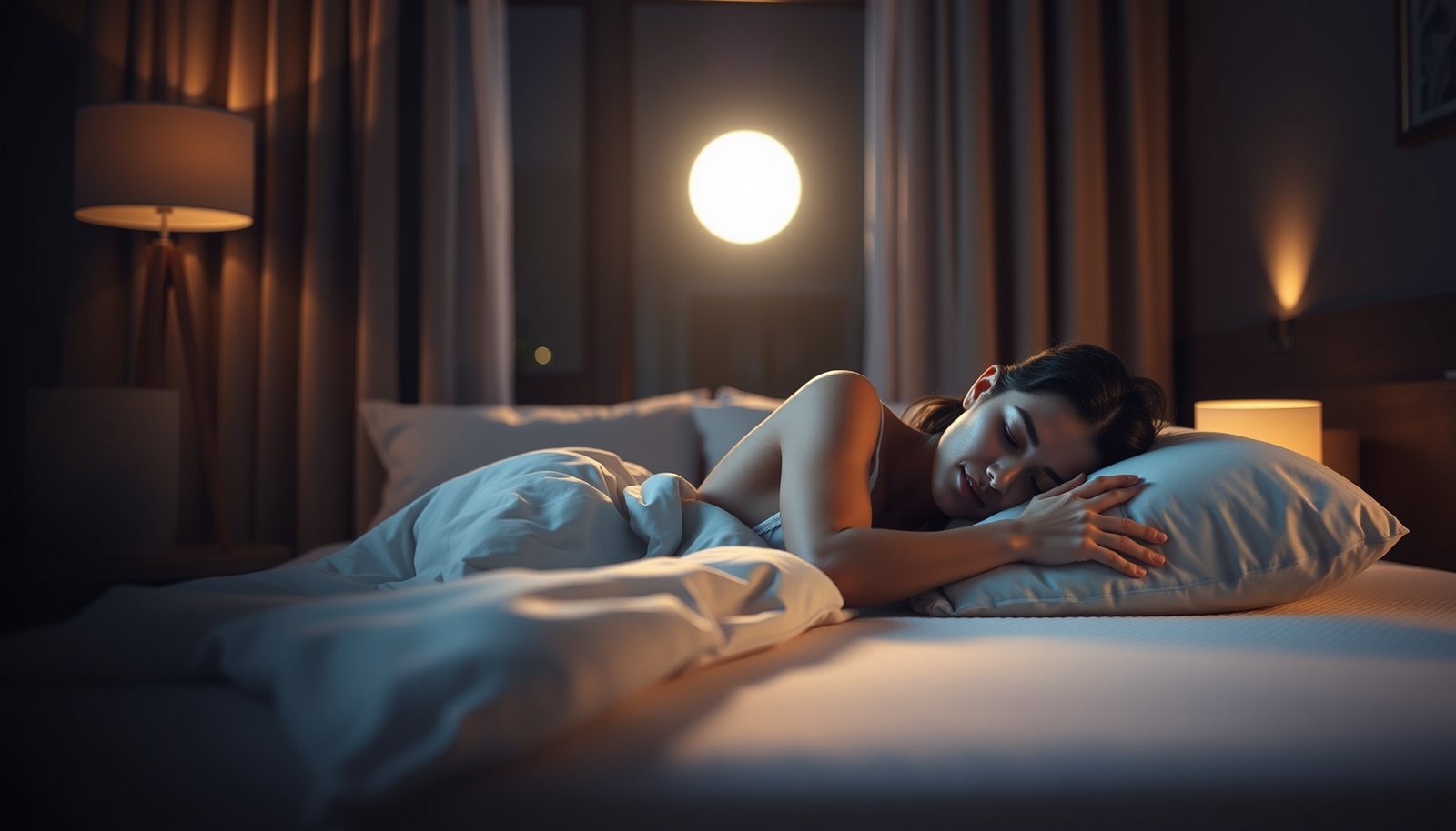 A person examining a memory foam mattress suitable for combination sleepers with neck pain.
