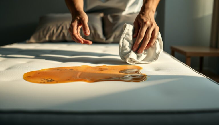 Step-by-step guide on cleaning coffee stains from a latex mattress.