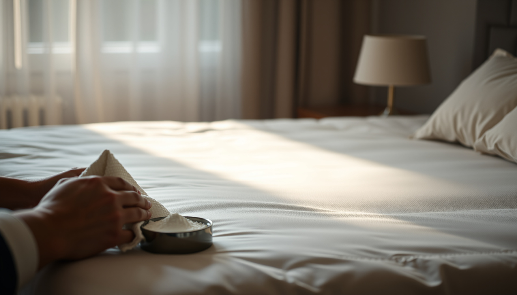 Step-by-step guide on cleaning a gel-infused mattress with ink odors using natural methods.