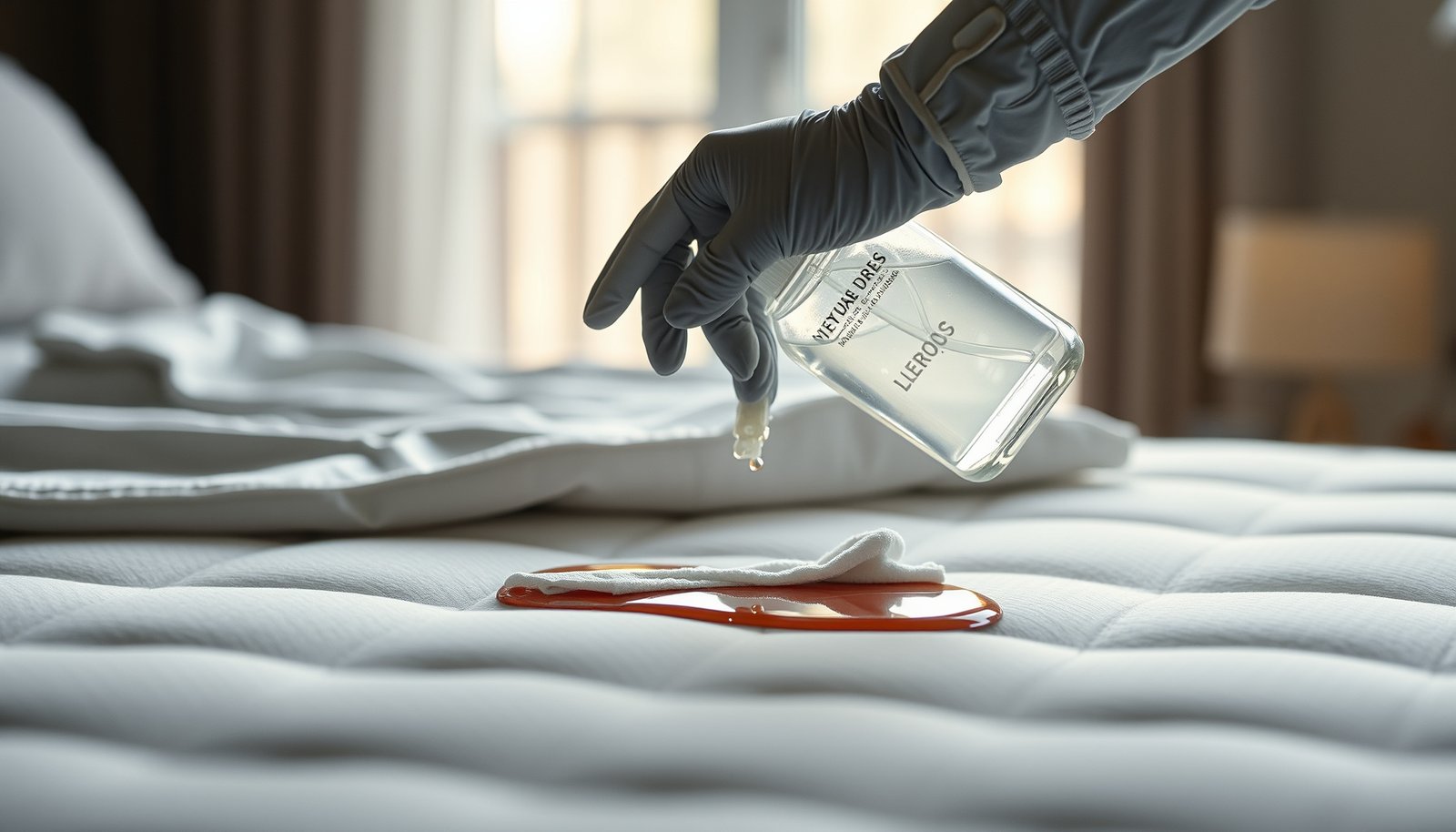 Step-by-step guide on how to clean a hybrid mattress naturally from makeup spills.