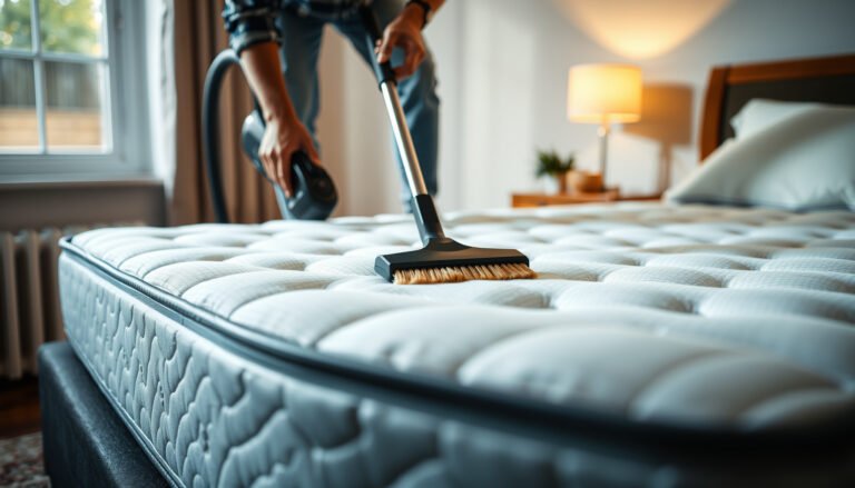 Step-by-step guide on cleaning a hybrid mattress covered in pet hair.