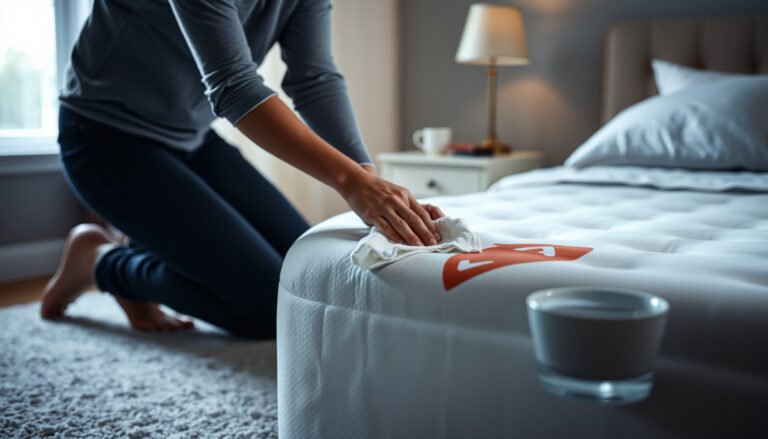 Step-by-step guide on cleaning ink stains from a latex mattress.