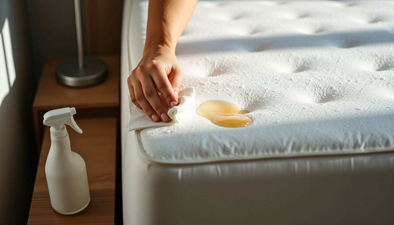 Step-by-step guide on how to clean a memory foam mattress with juice odors.