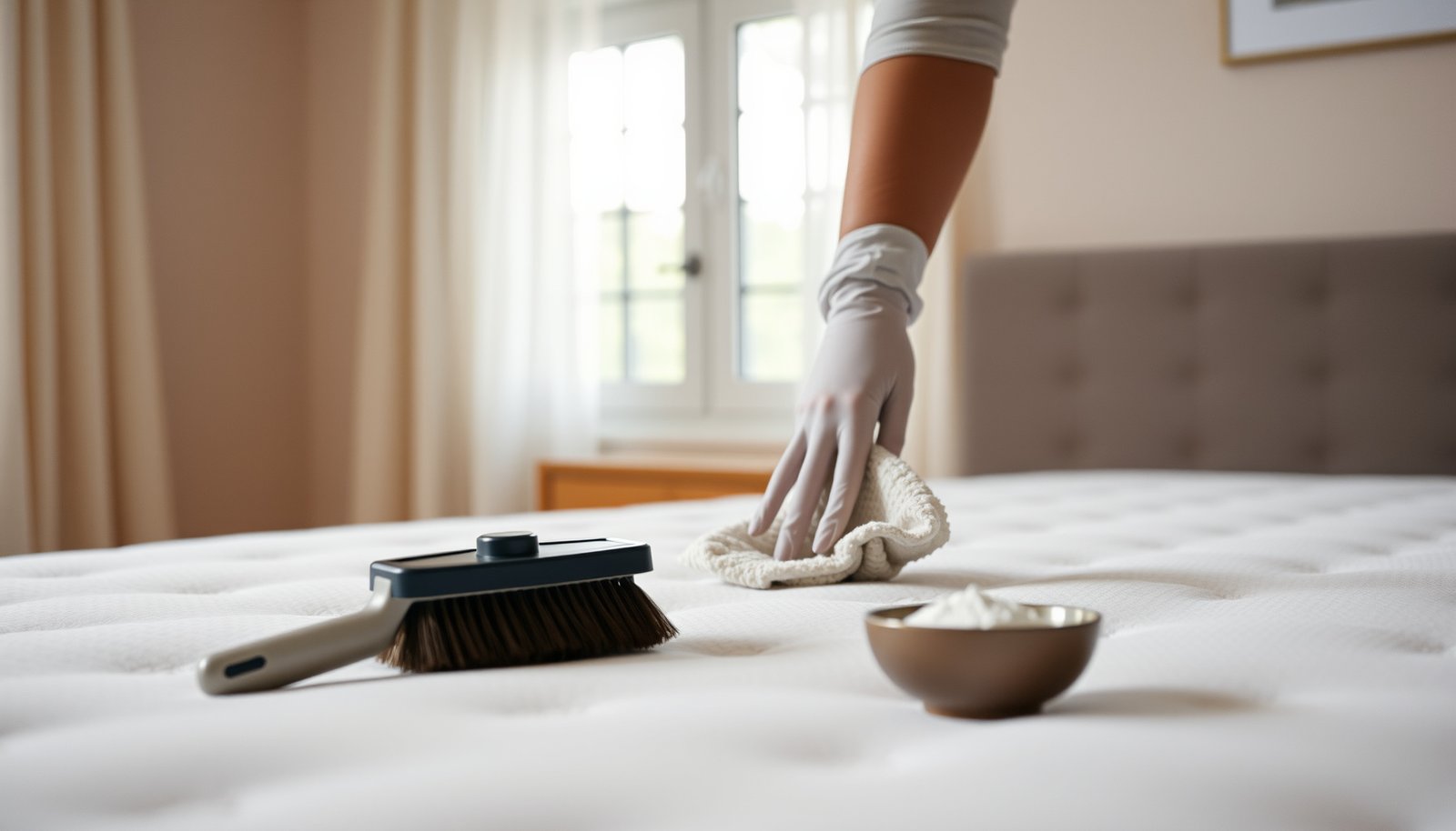 Step-by-step guide on cleaning a memory foam mattress to remove food odors