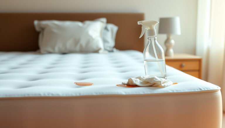 Step-by-step guide to clean a memory foam mattress from food spills using natural methods.