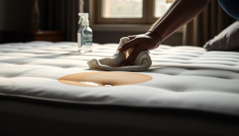 Step-by-step guide on cleaning coffee stains from a pillow-top mattress.