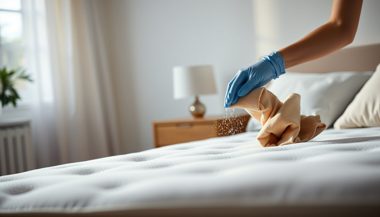 Step-by-step guide to clean a pillow-top mattress and remove food odors using natural methods.