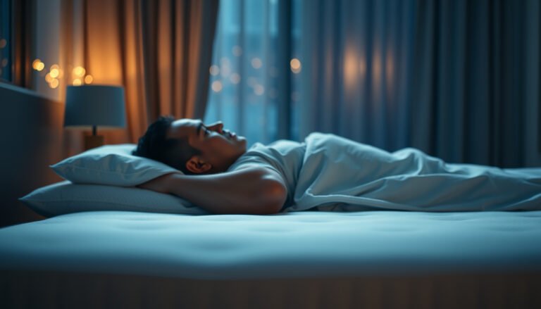 A person examining a cooling mattress suitable for heavy individuals with neck pain.