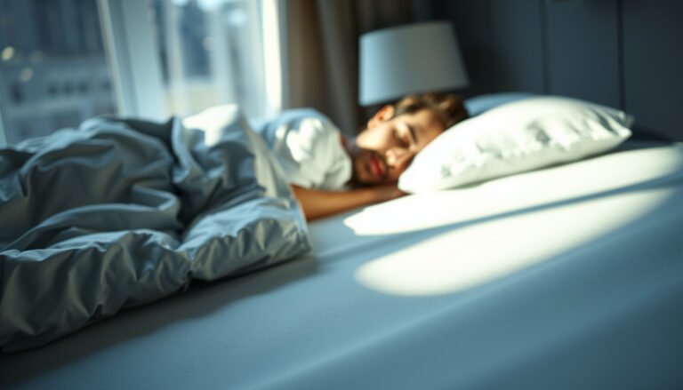 A side sleeper choosing a cooling mattress to reduce snoring and improve sleep quality.