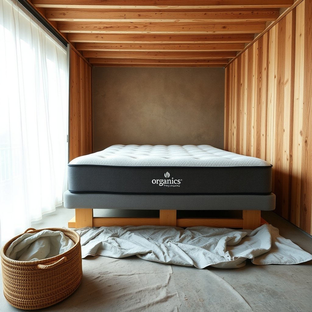 A person preparing an organic mattress to ensure it's completely dry before storage to prevent mold growth.