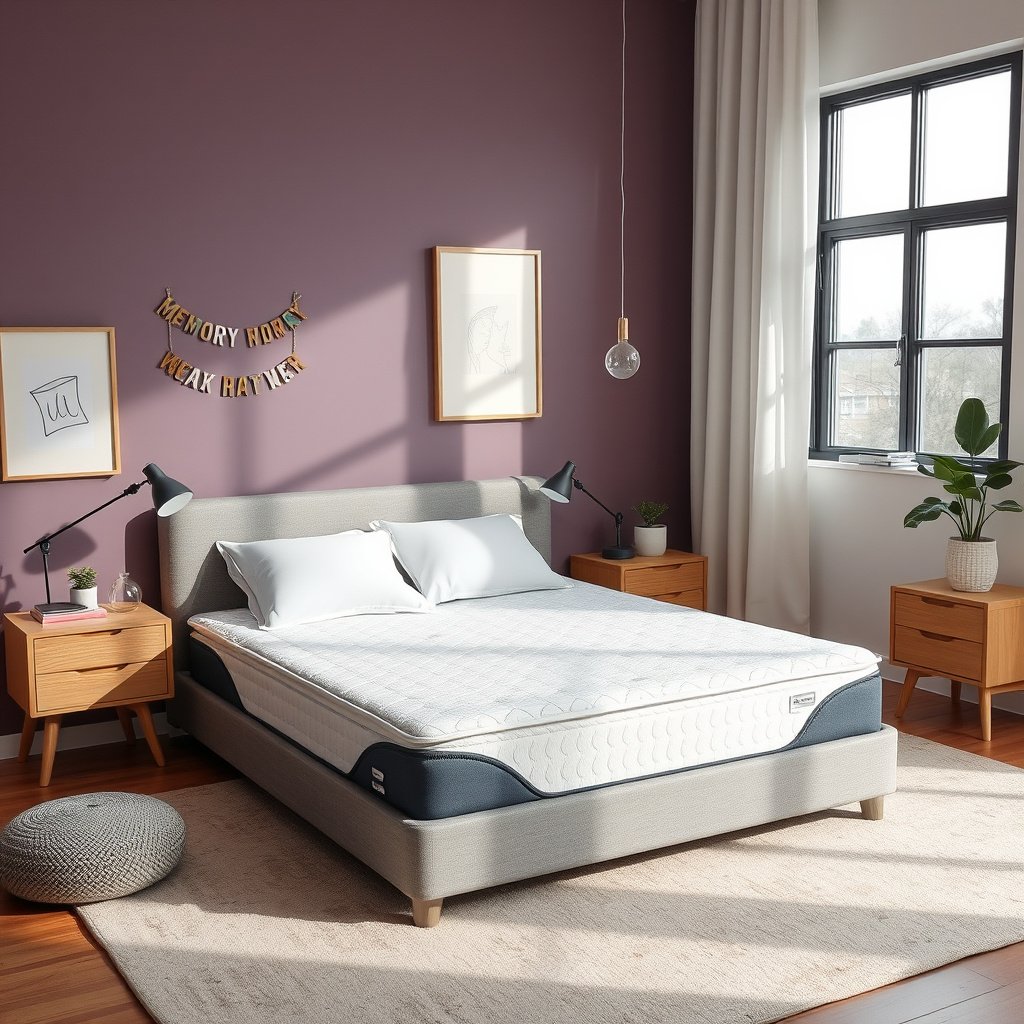 A cozy memory foam mattress designed for kids with eczema, highlighting comfort and support.