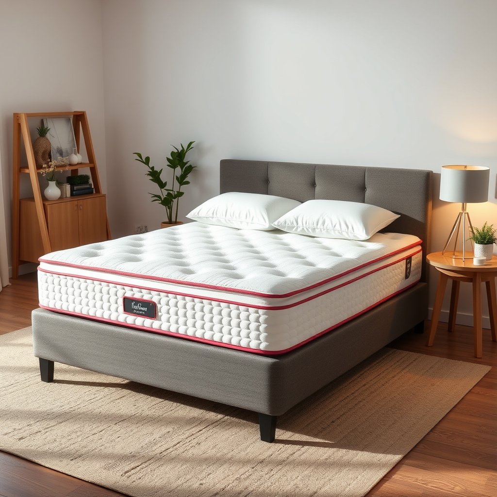 Illustration showing firm mattress support for side sleepers with acid reflux alignment