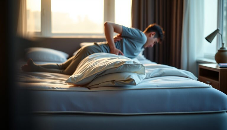 A comfortable mattress setup for stomach sleepers experiencing hip pain.