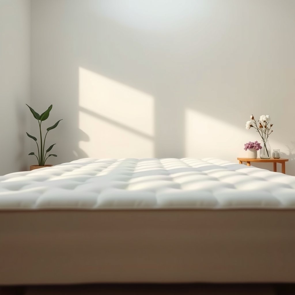 Cotton mattress covered with a protective cover to block moisture and prevent mold growth