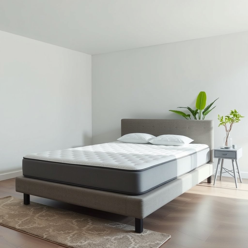 Checking the care label on a gel-infused mattress for cleaning instructions