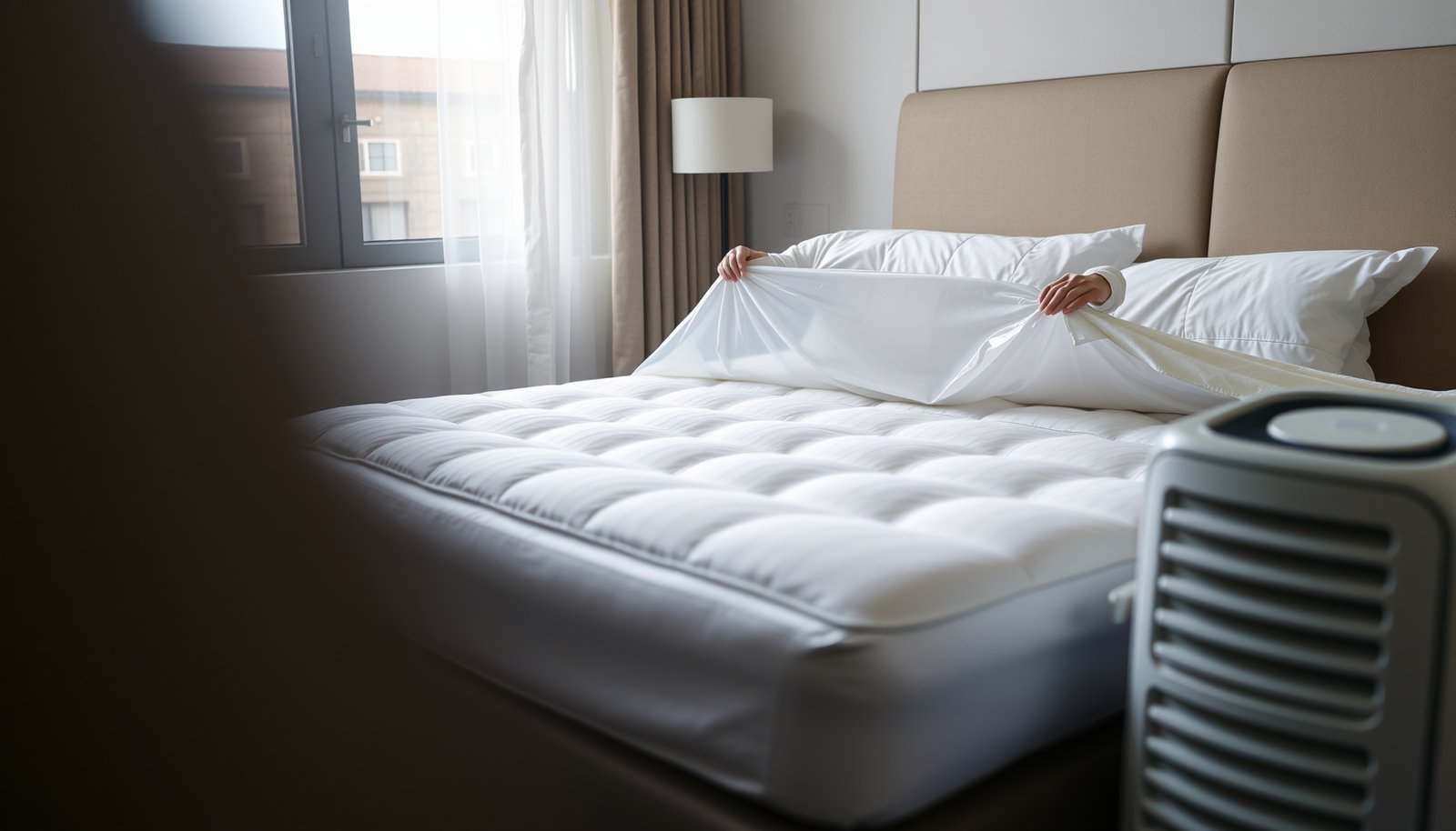Step-by-step guide to protect a cotton mattress from mold during travel.
