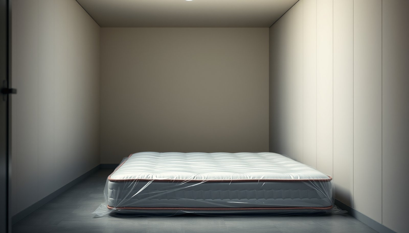 A cotton mattress being covered to protect against spills during storage