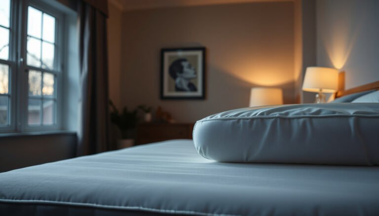 A cotton mattress protected from pet dander in a guest room setting.