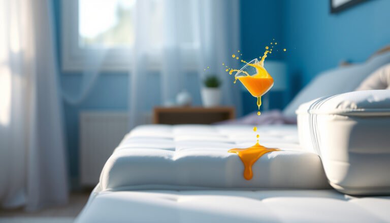A cotton mattress in a kids' room with protective cover against spills and stains.