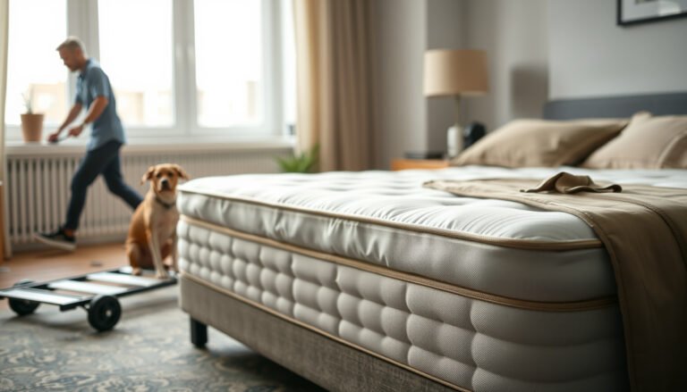Cotton mattress covered to prevent pet accidents during a move