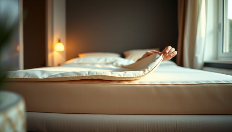 A clean latex mattress in a small apartment, demonstrating how to protect it from dust mites.