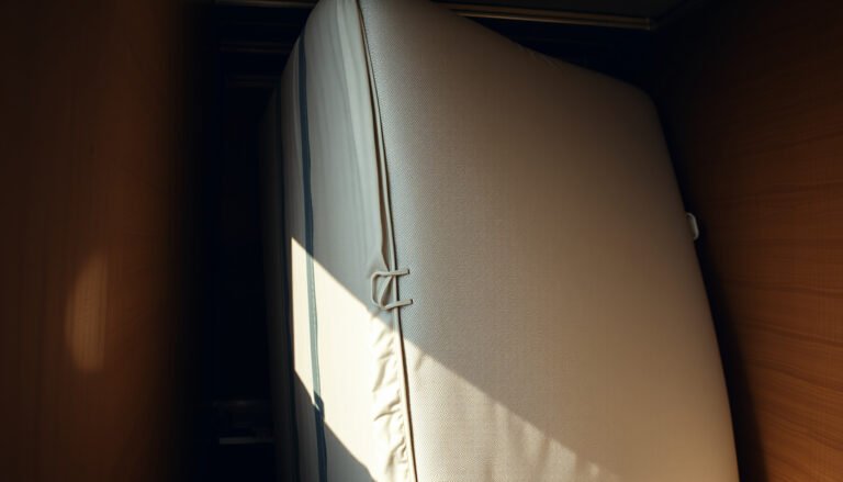 A latex mattress being covered to prevent mold during a move, showcasing protective measures.