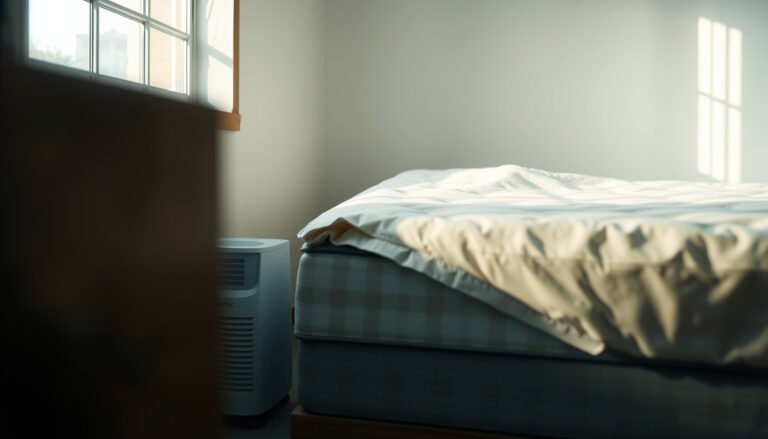 A well-protected organic mattress stored safely to prevent mold growth during storage.