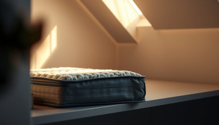 A wool mattress covered with protective materials to prevent dust mites during storage.