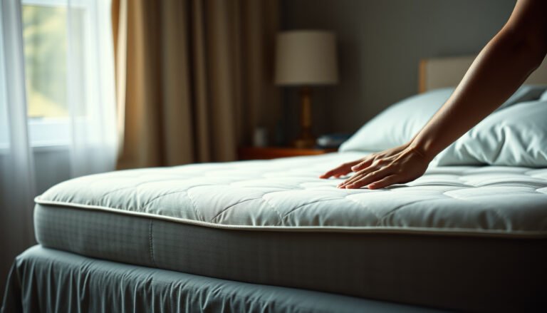 A wool mattress protected from dust mites in a guest room setting