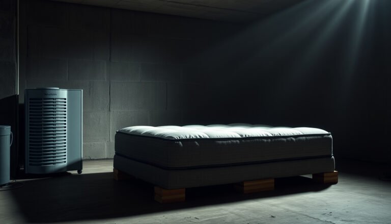 A wool mattress in a basement with mold prevention tips and techniques for protection.