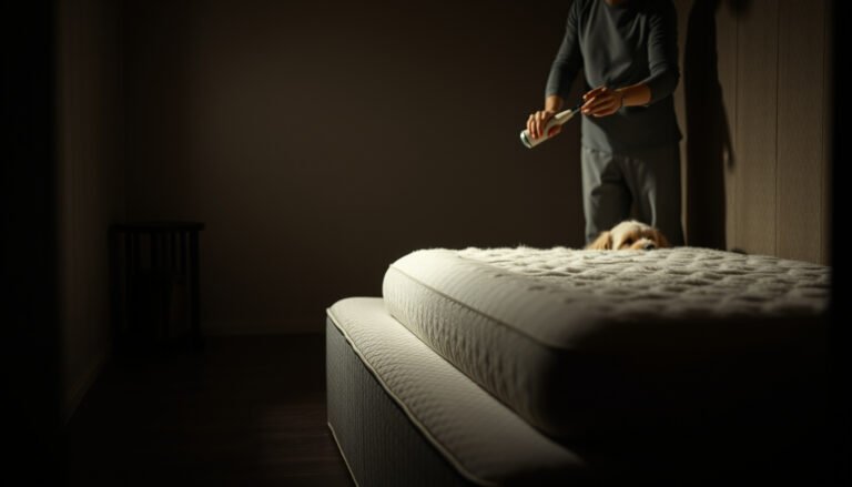 A wool mattress covered to protect against pet hair during storage.