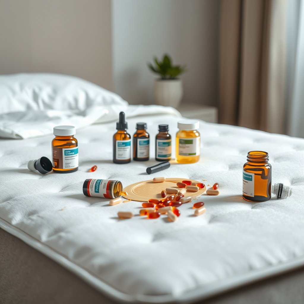 Quickly protect your hybrid mattress cover from makeup spills and assess the situation.