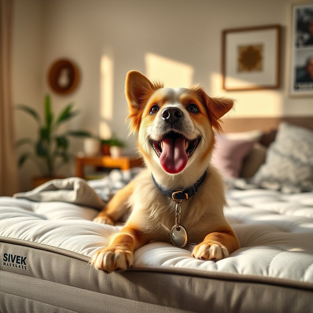 A protective latex mattress encasement to shield against pet dander in small spaces