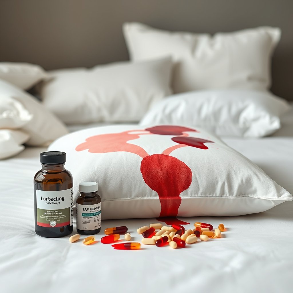Steps for safety and preparation when cleaning a pillow-top mattress with blood stains.