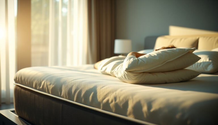 A side sleeper choosing a plush mattress to alleviate neck pain.