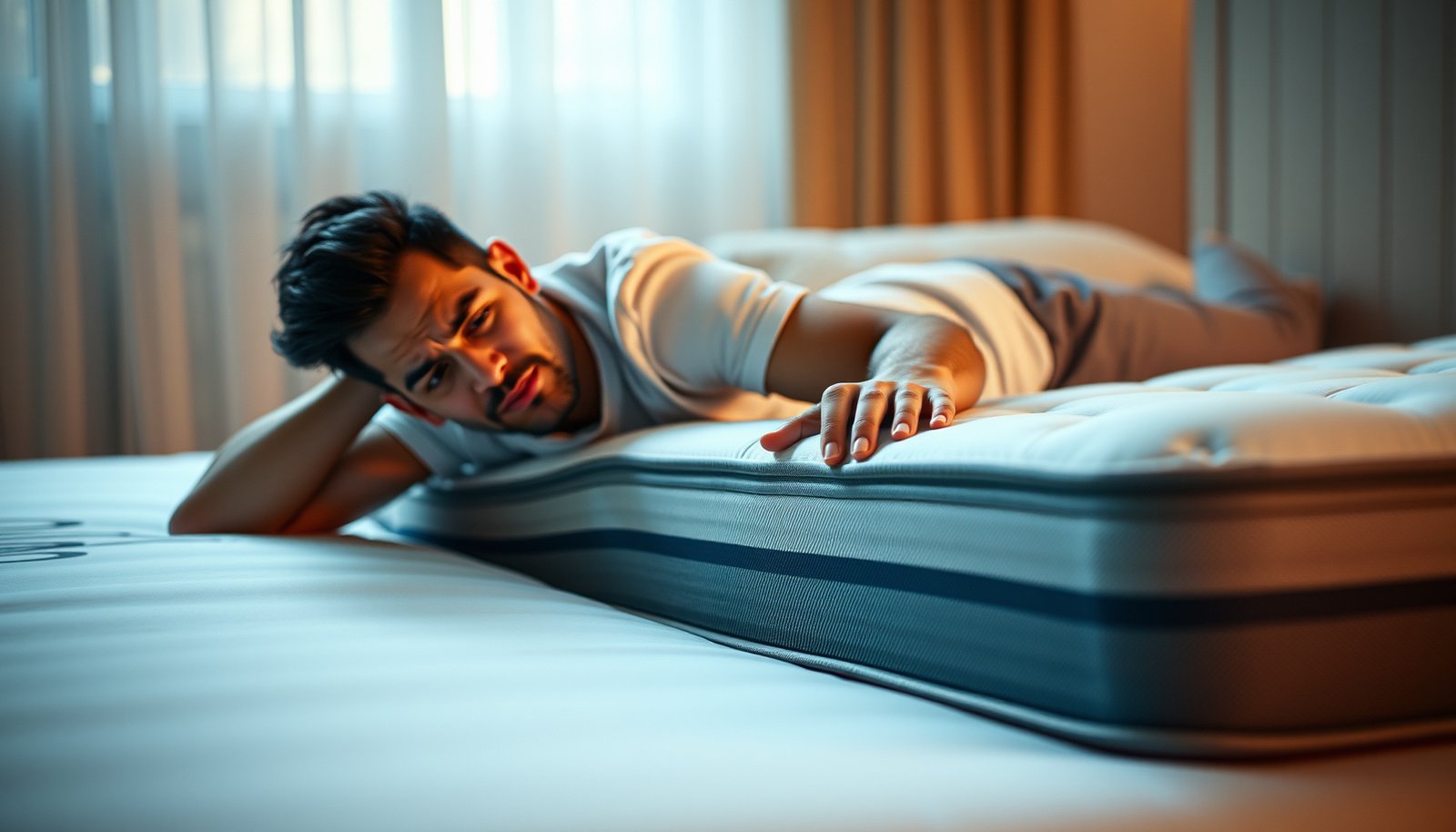 An adjustable mattress designed for stomach sleepers with joint pain, showcasing its features and comfort.