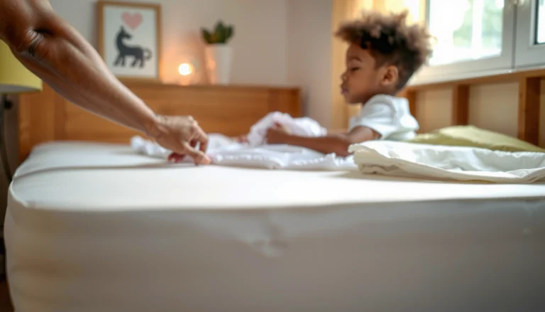 A parent helping a child choose a memory foam mattress suitable for kids with asthma.