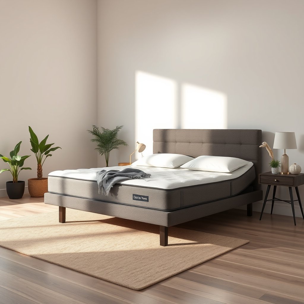 Illustration of adjustable mattress positions for combination sleepers to reduce snoring.