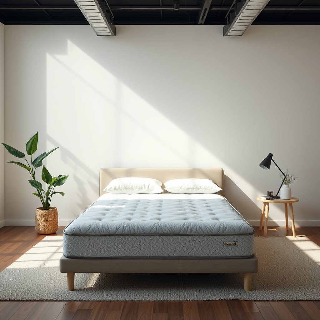 Illustration of a latex mattress prioritizing spinal alignment and pressure relief for side sleepers with scoliosis.