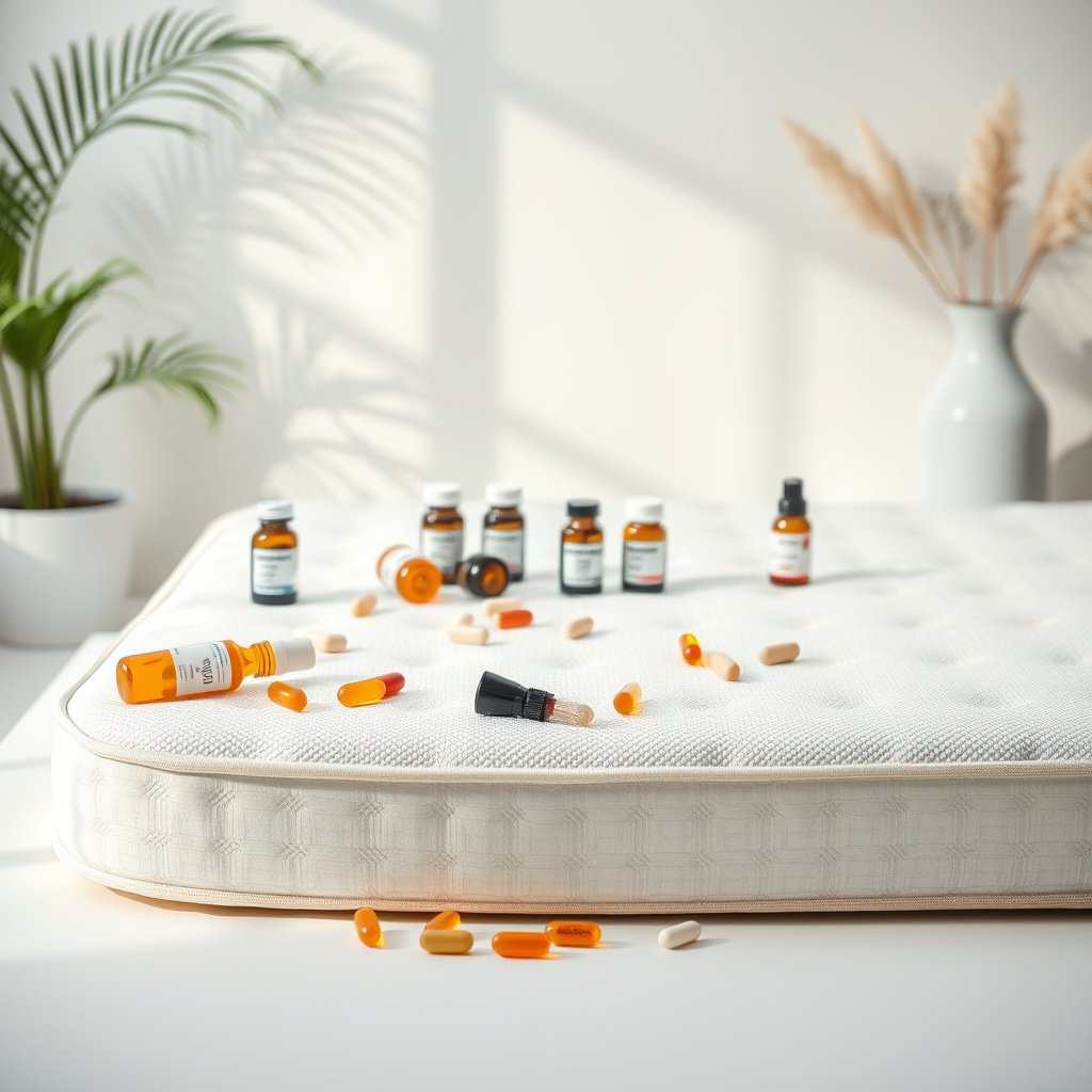 A person applying a natural cleaning method to a hybrid mattress affected by makeup spills.