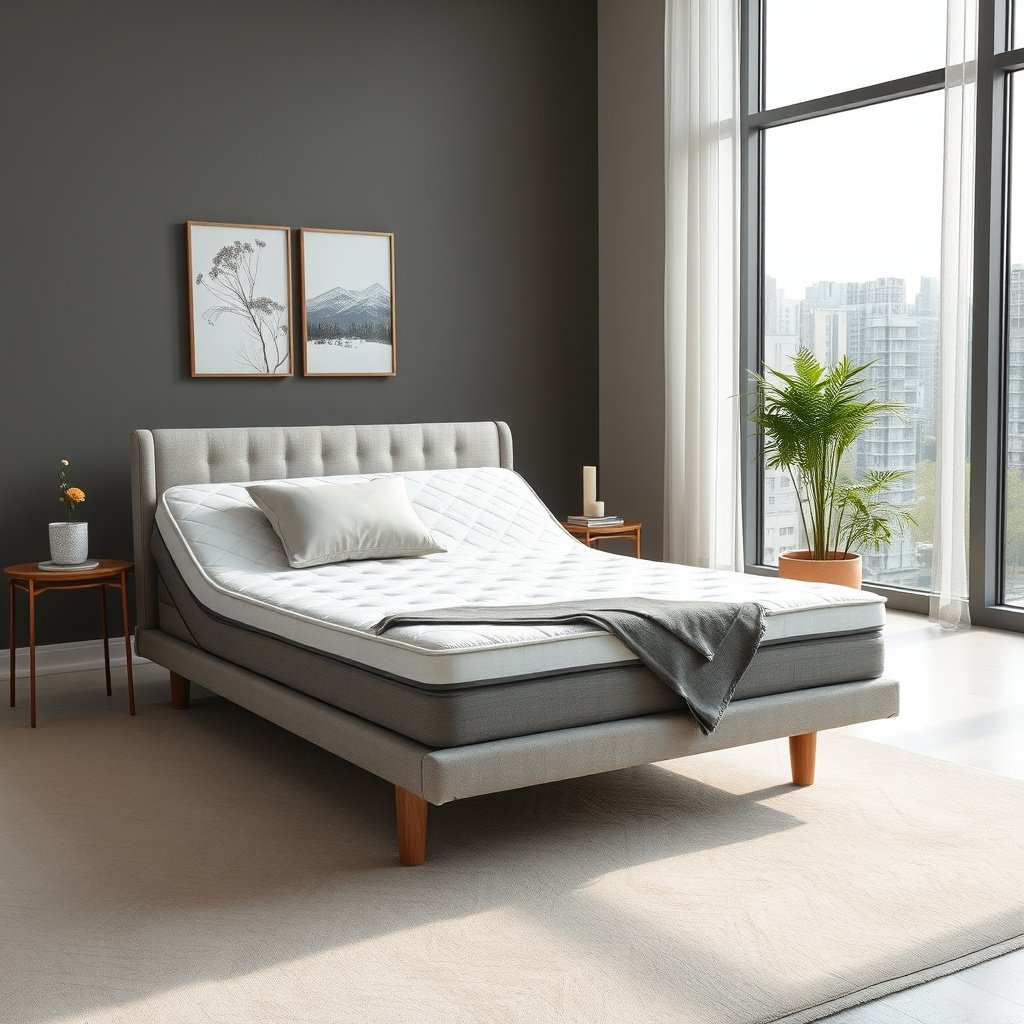 Infographic showing who adjustable mattresses are suitable for, focusing on back sleepers with neck pain.