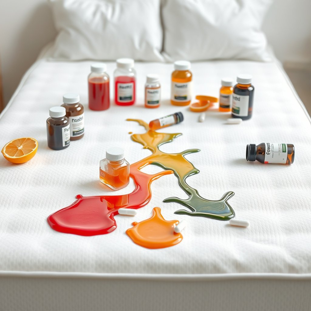 Image illustrating who should clean a latex mattress after juice spills, emphasizing the importance of timely action.